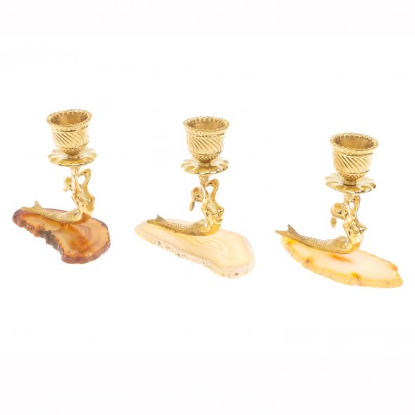 Подсвечник &amp;quot;Русалка&amp;quot; бронза агат светло-коричневый 127132