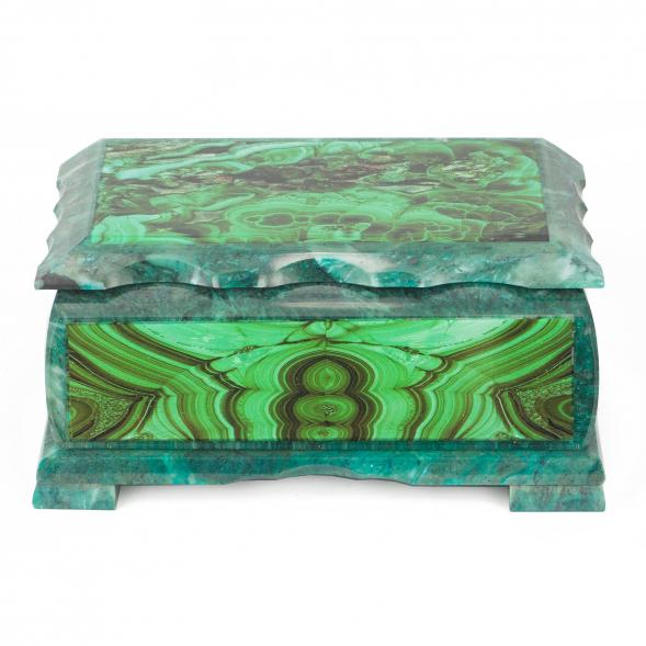 Шкатулка с иллюстрацией под малахит н3 22х13х9 см 118784