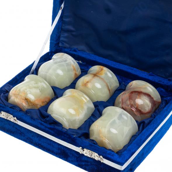 Набор стопок из оникса в футляре 6 шт 5х5х4,5 см (2х2) 127690