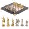 Шахматный набор "Римляне" доска 28х28 см мрамор и лемезит фигуры цвет золото-серебро