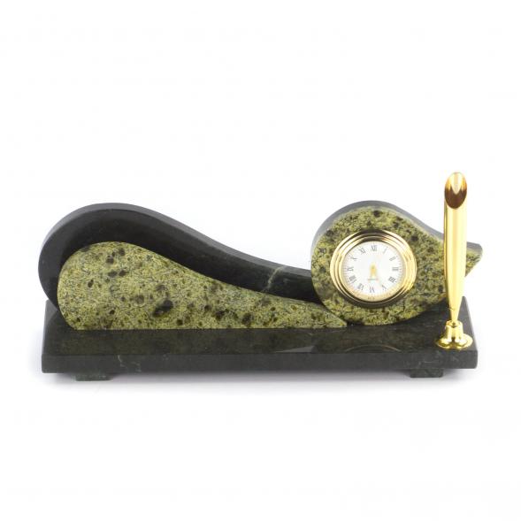 Визитница из камня змеевик &amp;quot;Волна&amp;quot; 113234