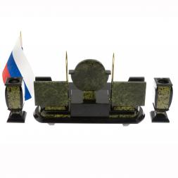 Письменный набор "Престиж" с символикой России камень змеевик