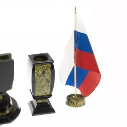 Письменный набор "Престиж" с символикой России камень змеевик