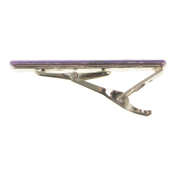 Зажим для галстука с камнем чароит 123817