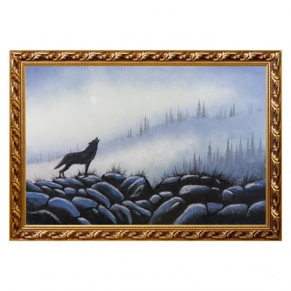 Картина &amp;quot;Волк&amp;quot; багет 46х66 см, каменная крошка 111754