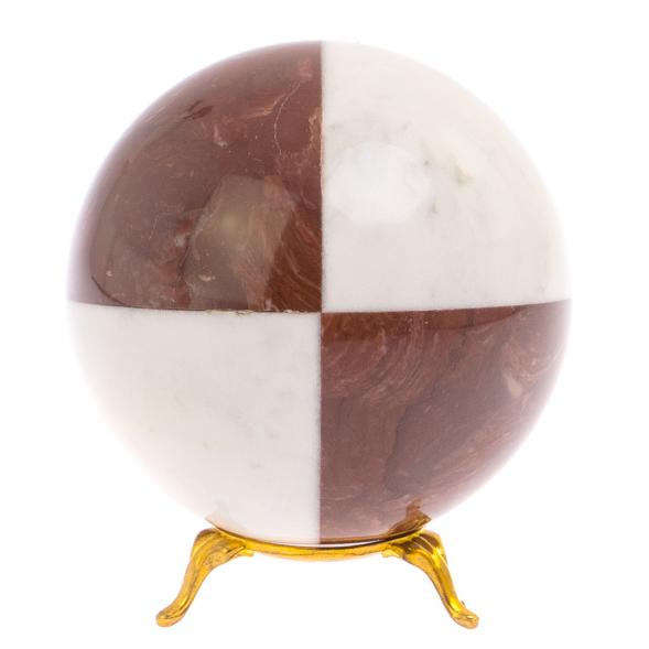 Шар 10 см из лемезита и белого мрамора 126134