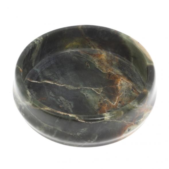 Пепельница круглая из камня офиокальцит 127054