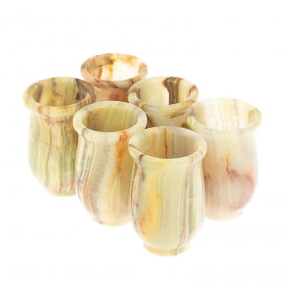 Набор стопок из оникса 3,7х6 см 6 шт в коробке (1,5х2,5) 127691