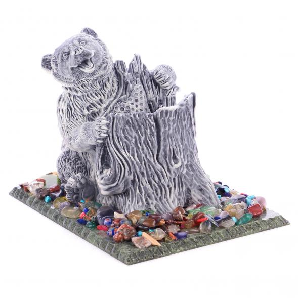 Карандашница &amp;quot;Медведь&amp;quot; из мрамолита 118992