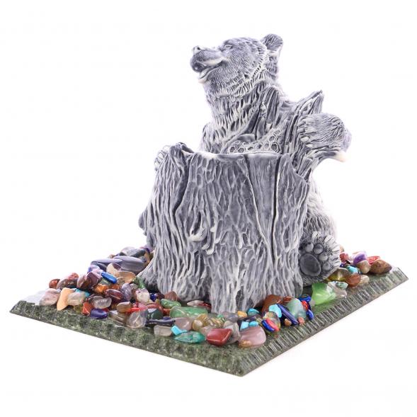 Карандашница &amp;quot;Медведь&amp;quot; из мрамолита 118992