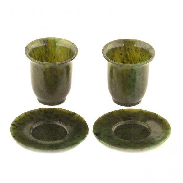 Кофейная пара из нефрита (2 чашки, 2 блюдца) 121232