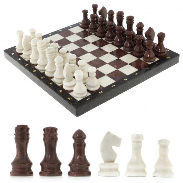 Каменные шахматы &amp;quot;Традиционные&amp;quot; доска 39х39 см мрамор лемезит 122330