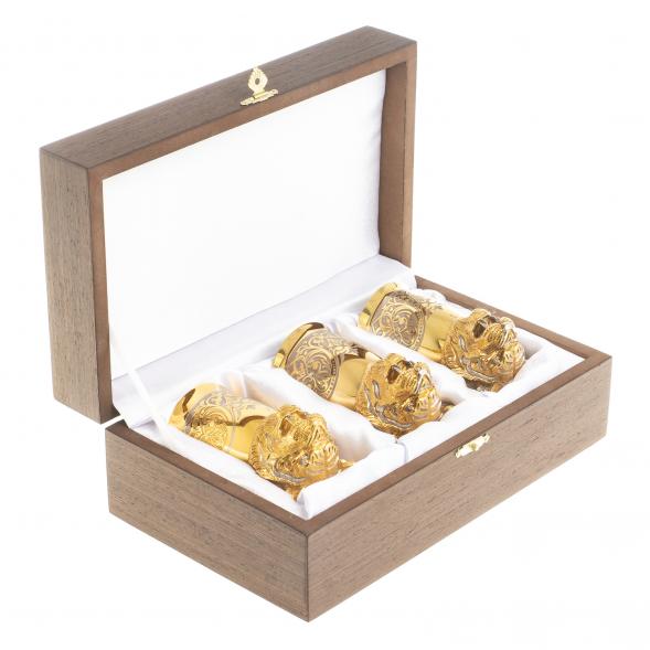 Стопки перевертыши &amp;quot;Тигр&amp;quot; 3 шт 60 мл бронза Златоуст 122950