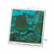 Зеркало квадратное карманное из малахита с хризоколлой цвет серебро 126748