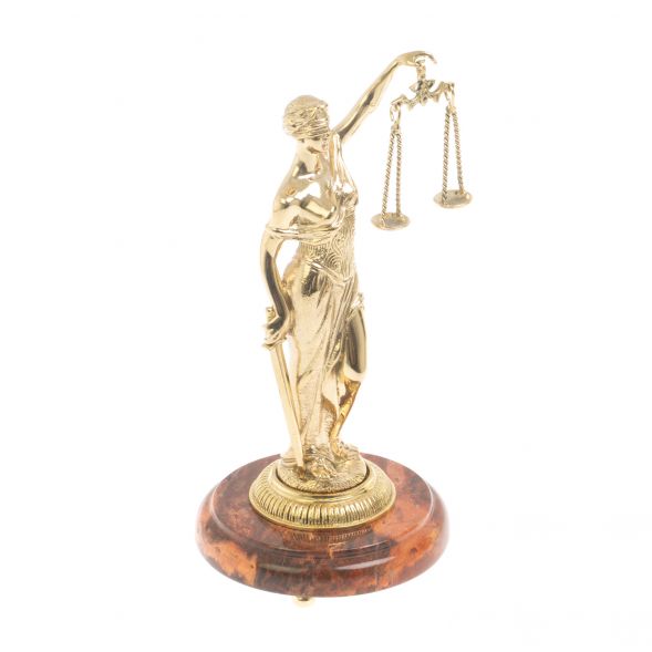 Бронзовая статуэтка &amp;quot;Фемида&amp;quot; на подставке из яшмы 127533
