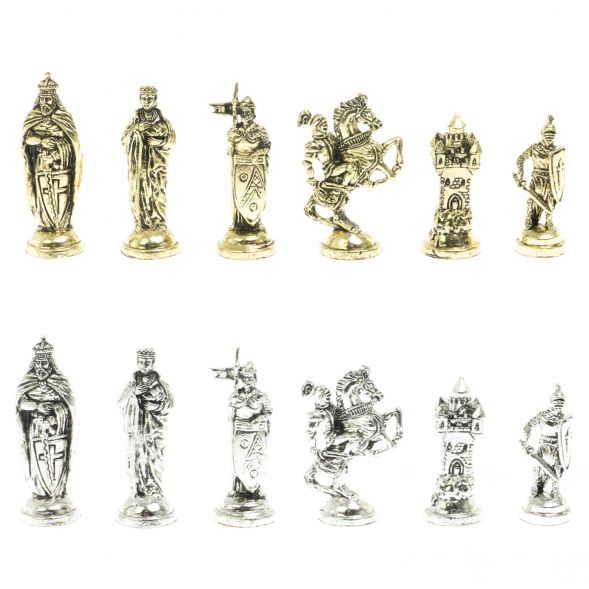 Шахматы &amp;quot;Рыцари крестоносцы&amp;quot; доска 44х44 см из змеевика 128238