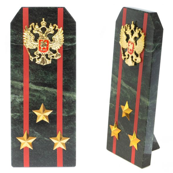 Сувенир погон &amp;quot;Полковник ВС&amp;quot; камень змеевик 128991