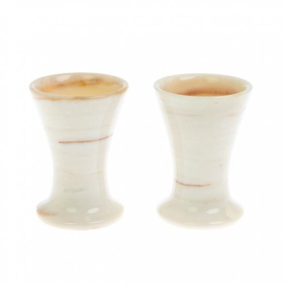 Набор стопок 2 шт для рома из газганского мрамора 5,3х7,5 см 129415