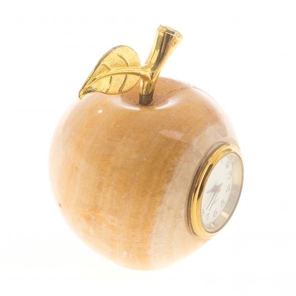 Часы «Яблоко» из бежевого оникса 5×6 см (2) 124640