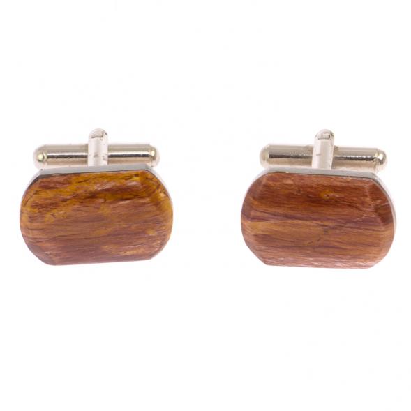 Запонки камень яшма закругленные 125694