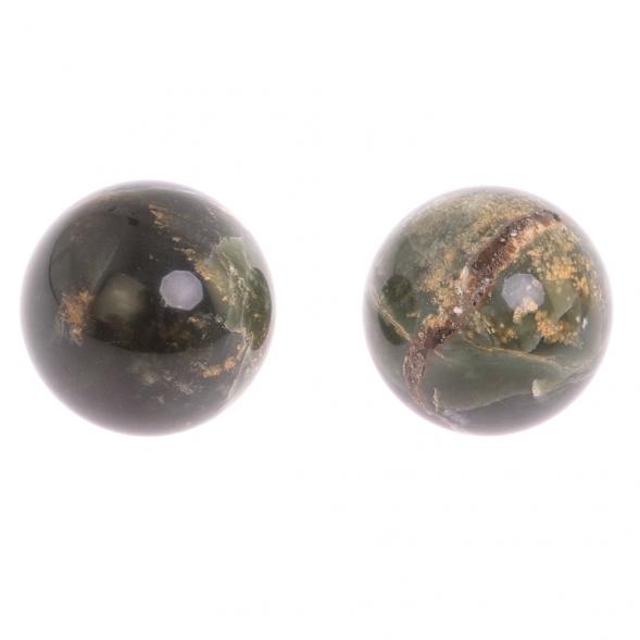 Массажные шары из офиокальцита 3 см (пара) / кистевой тренажер