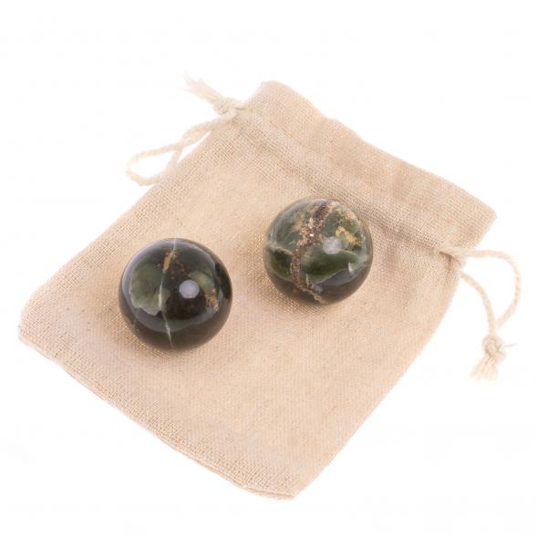 Массажные шары из офиокальцита 3 см (пара) / кистевой тренажер