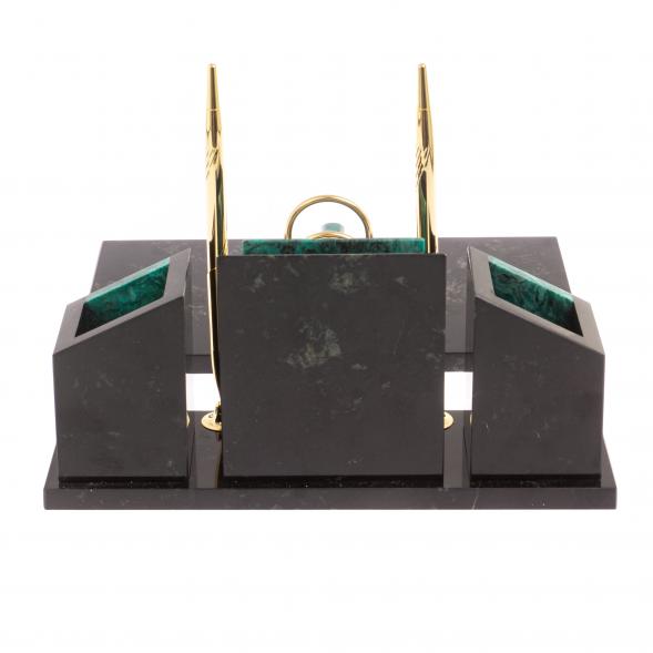 Письменный набор &amp;quot;Канцелярский&amp;quot; с часами змеевик 126526