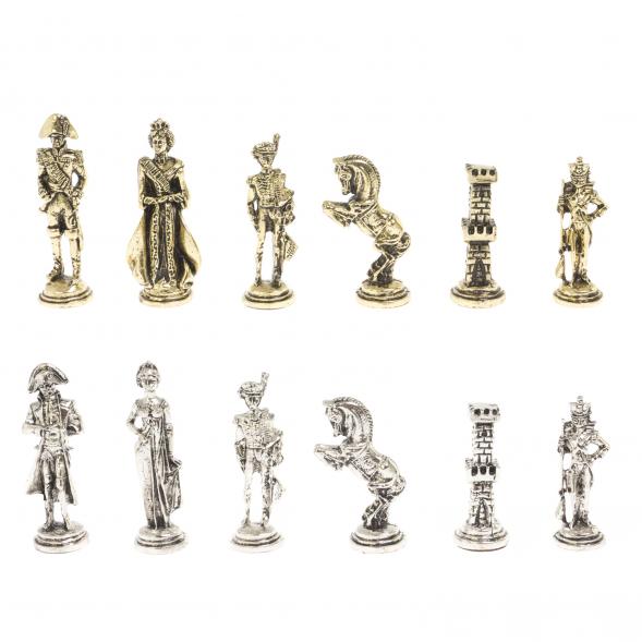 Шахматы &amp;quot;Отечественная война 1812 г.&amp;quot; доска 40х40 см мрамор шабровский змеевик 126824