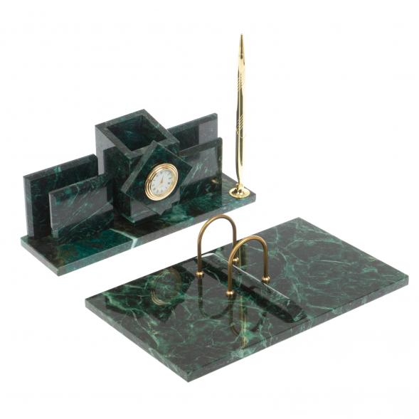 Письменный прибор &amp;quot;Менеджер&amp;quot; камень шабровский змеевик 127056