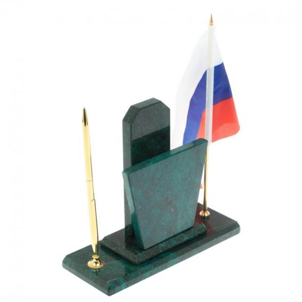 Настольный набор &amp;quot;Погон майор ВС&amp;quot; змеевик 129500