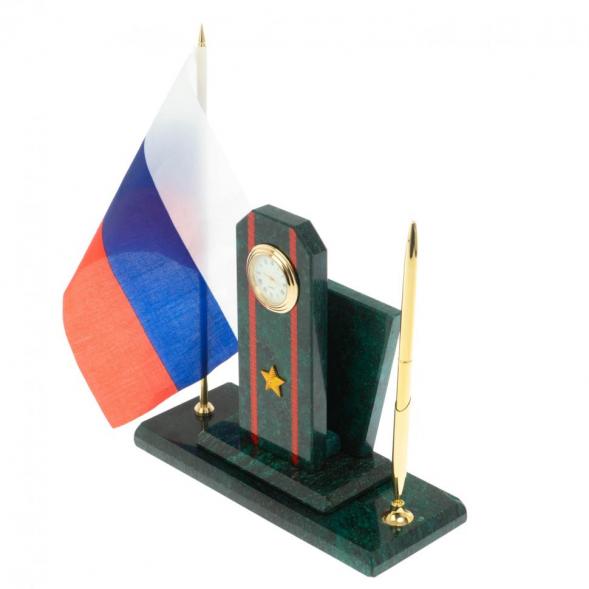 Настольный набор &amp;quot;Погон майор ВС&amp;quot; змеевик 129500