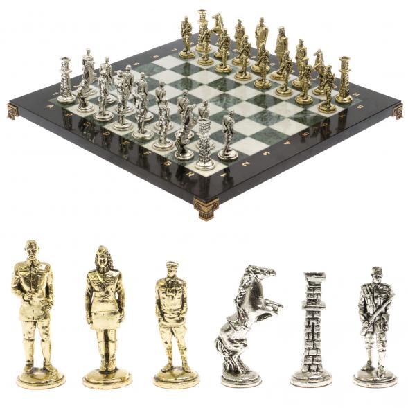 Шахматы &amp;quot;Великая Отечественная война&amp;quot; мрамор змеевик 40х40 см 129840