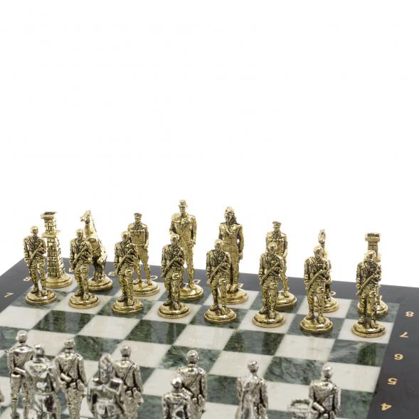 Шахматы &amp;quot;Великая Отечественная война&amp;quot; мрамор змеевик 40х40 см 129840