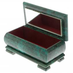 Шкатулка "Хозяйка медной горы" из змеевика 16х8х7,5 см