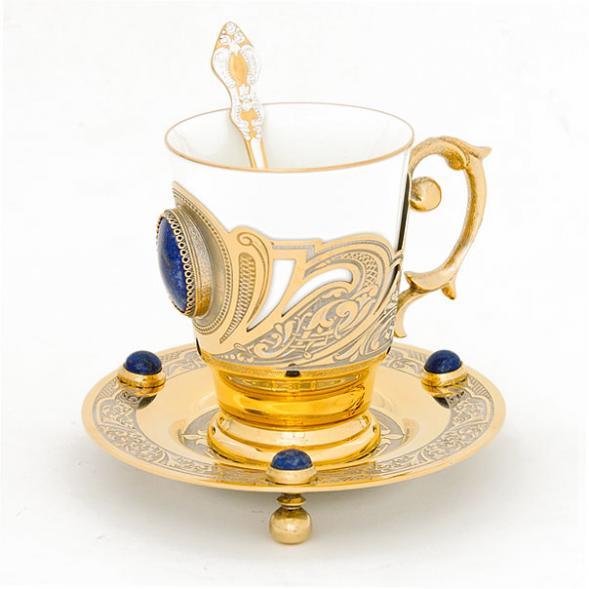Кофейная пара &amp;quot;Лазуритовая&amp;quot; фарфор 170 мл Златоуст 113831