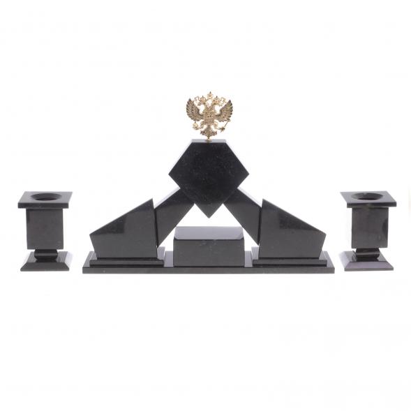 Письменный набор &amp;quot;Герб РФ&amp;quot; камень лемезит 124258