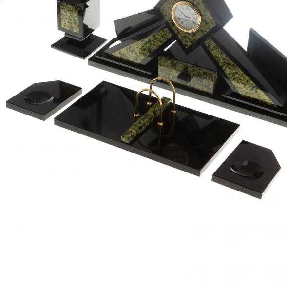 Письменный набор &amp;quot;Орел&amp;quot; из змеевика с бюваром и лотком для бумаг А4 124569