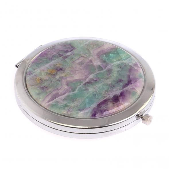 Зеркало круглое зеленый флюорит цвет серебро 125075