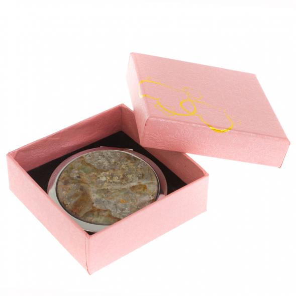 Зеркало круглое зеленый флюорит цвет серебро 125075