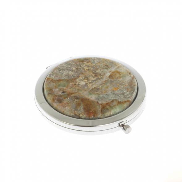 Зеркало круглое зеленый флюорит цвет серебро 125075