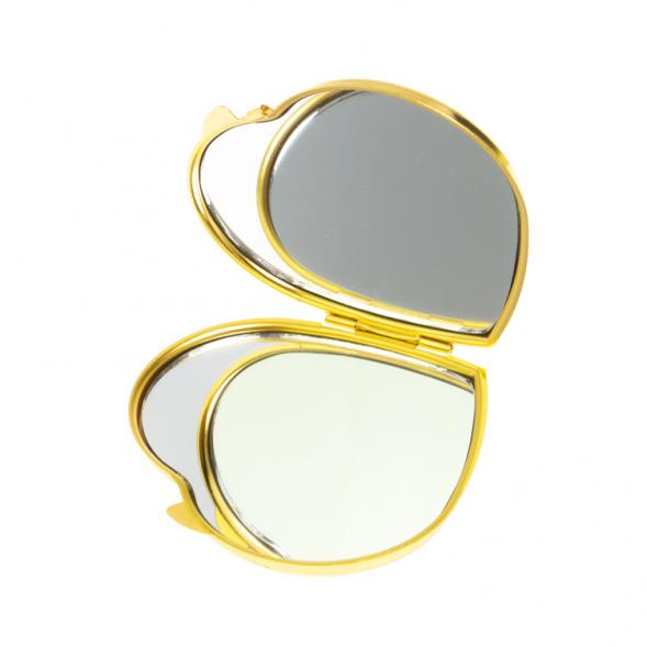 Зеркало карманное &amp;quot;Сердце&amp;quot; из малахита с хризоколлой цвет золото 126750