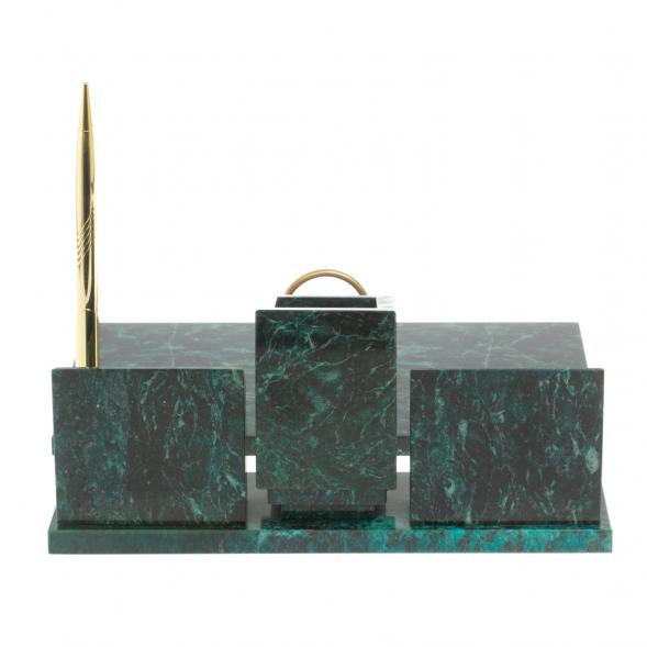 Письменный прибор &amp;quot;Менеджер&amp;quot; с гербом РФ из змеевика 127057