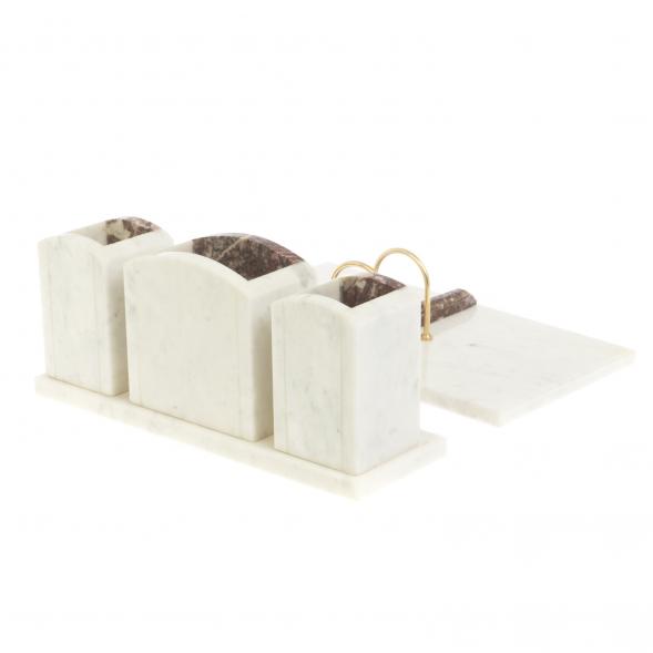 Письменный набор &amp;quot;Канцелярский&amp;quot; с гербом из мрамора и креноида 127455