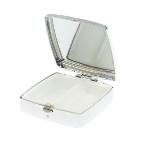 Таблетница на 2 отсека камень нефрит цвет серебро 127850