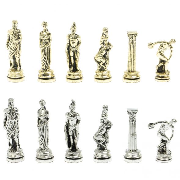 Шахматы &amp;quot;Олимпийские игры&amp;quot; доска 44х44 см из мрамора и змеевика 128239