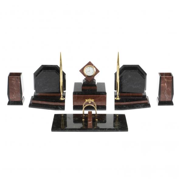 Настольный канцелярский набор &amp;quot;Куб&amp;quot; камень лемезит 119750