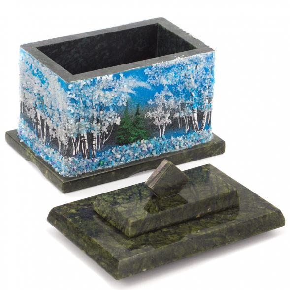 Шкатулка с рисунком из каменной крошки &amp;quot;Зима&amp;quot; 10,5х7х10 см 120510