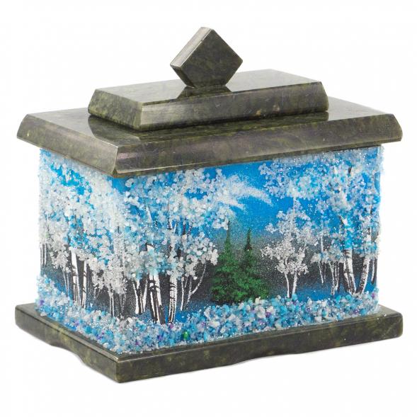 Шкатулка с рисунком из каменной крошки &amp;quot;Зима&amp;quot; 10,5х7х10 см 120510