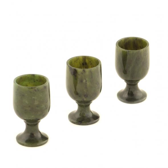 Рюмки из нефрита на ножке 3 шт 121235