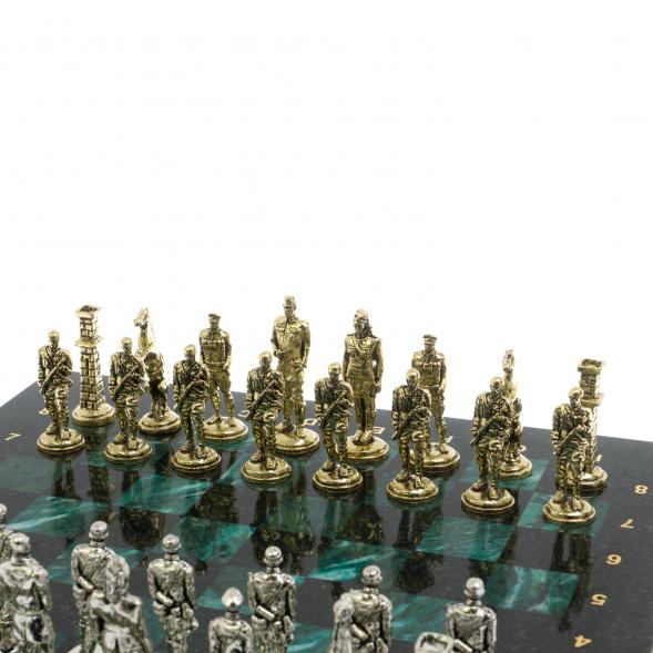 Шахматы &amp;quot;Великая Отечественная война&amp;quot; доска 40х40 см шабровский змеевик 129841